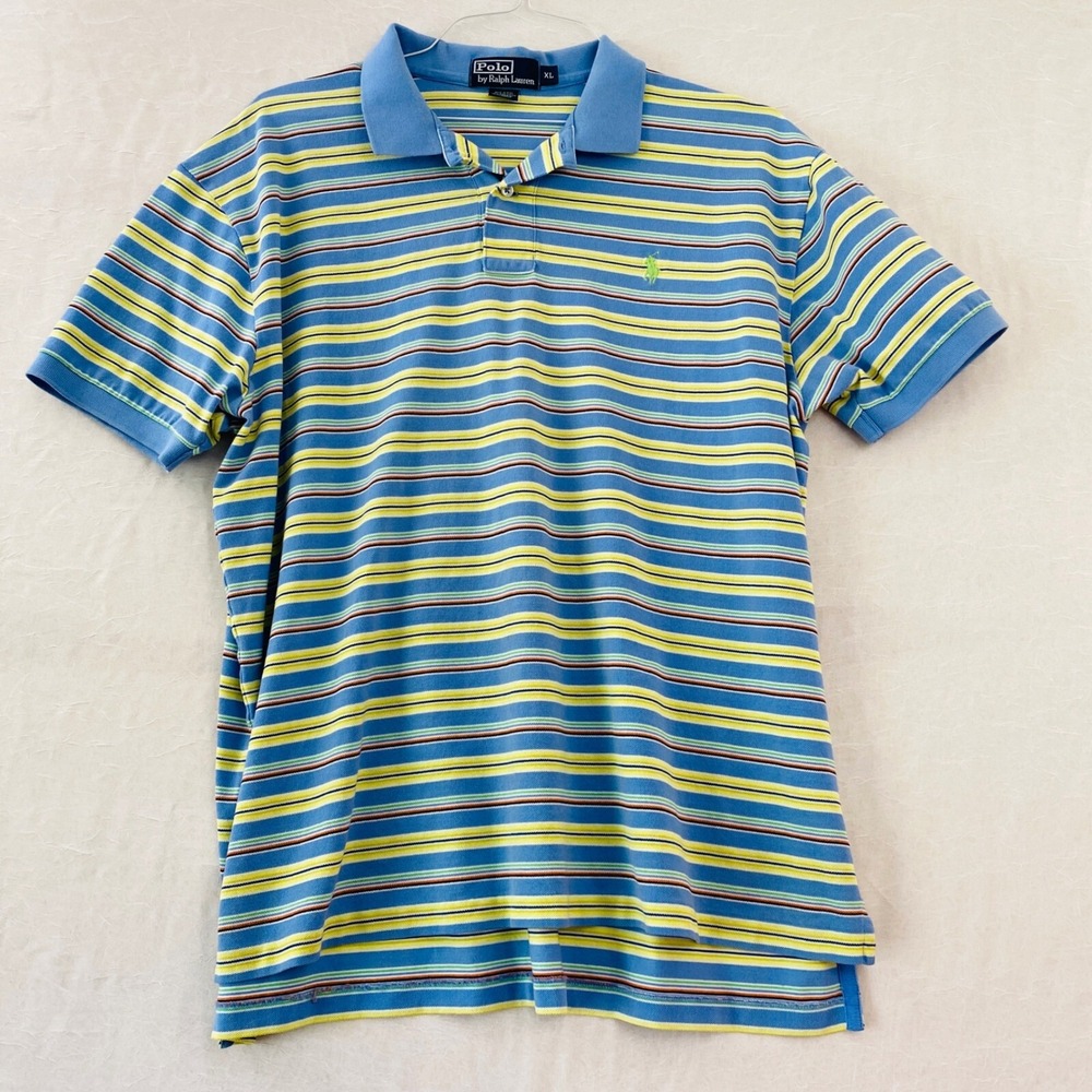 Polo Ralph Lauren Shirt XL Blue Green XL Pima Cotton Polo Shirt Casual Preppy